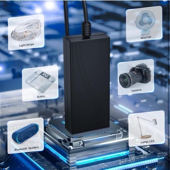 12V 5A Power Supply, Waysse Power Supply Adapter, AC DC Converter 100-220V to 12 - Picture 5 of 11